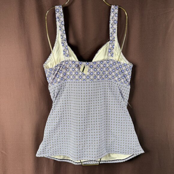 Lands' End Women's 14, 14-18W LONG V-Neck Wrap Underwire Tankini Swimsuit Top - Picture 8 of 10